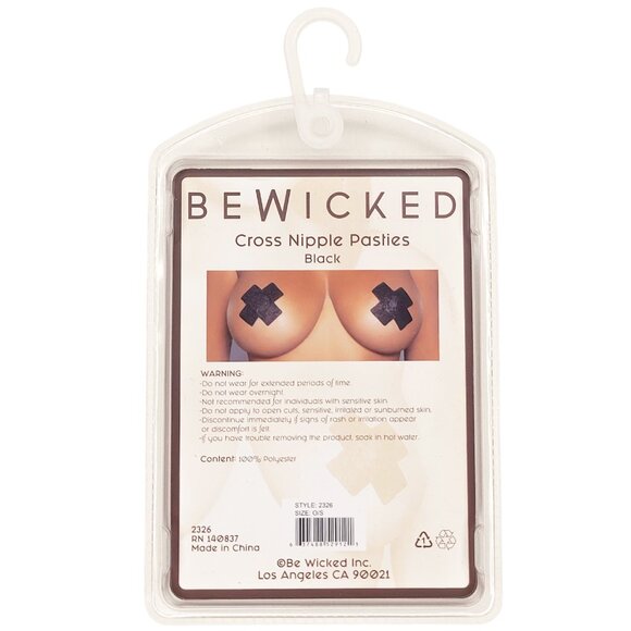 X Cross Shaped Self Adhesive Lace Pasties - Black - Picture 2 of 6